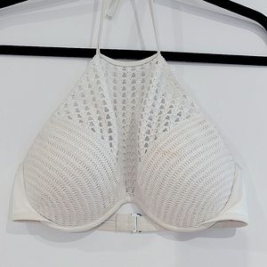 Shade & Shore White Crochet Bathing Suit Top; Size 34 C